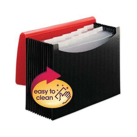 SMEAD File, Exp, Poly, 12Div, Black/Red 70866